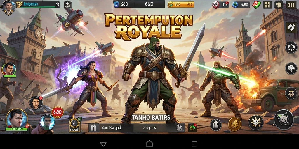Gameplay seru dalam 66D menampilkan aksi Battle Royale yang mendebarkan.