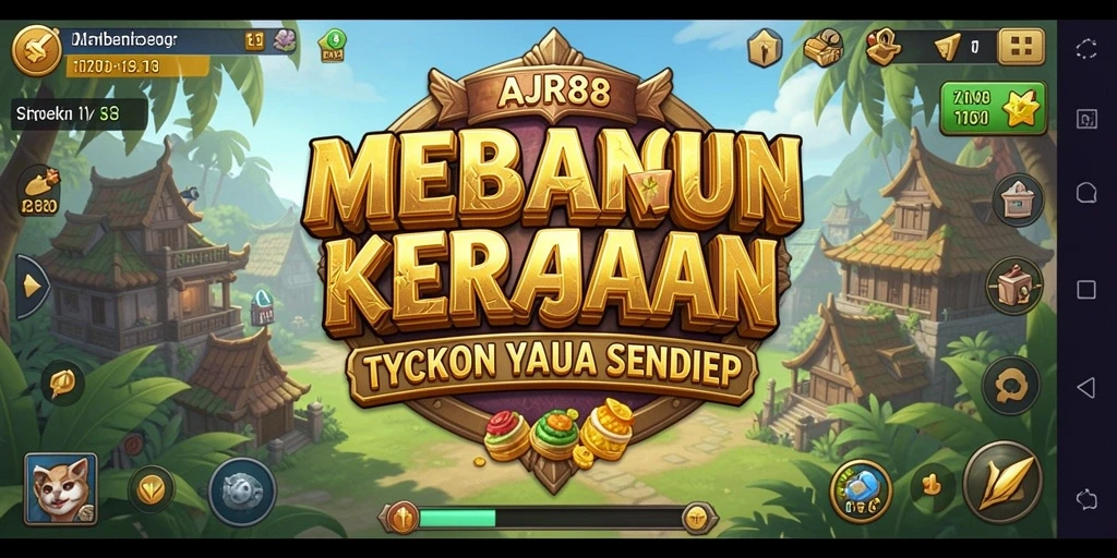 Gameplay AJR88 yang menampilkan pembangunan kerajaan bisnis.