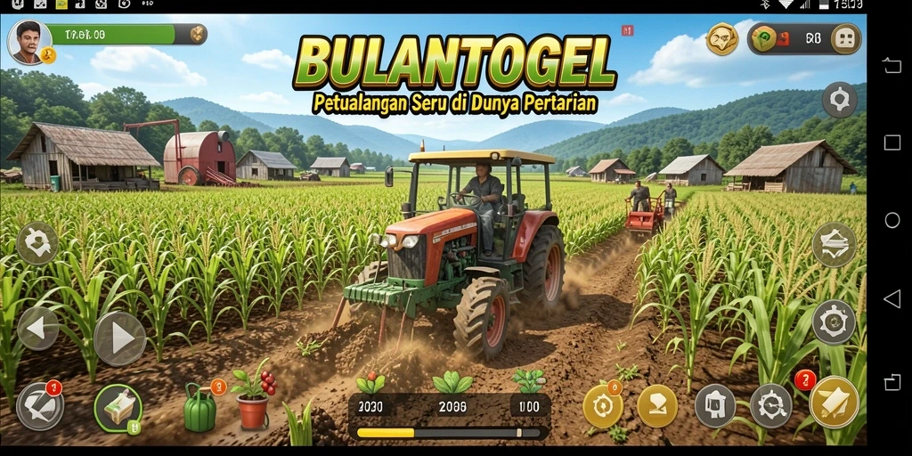 Screenshot gameplay BULANTOGEL yang menampilkan ladang yang indah.