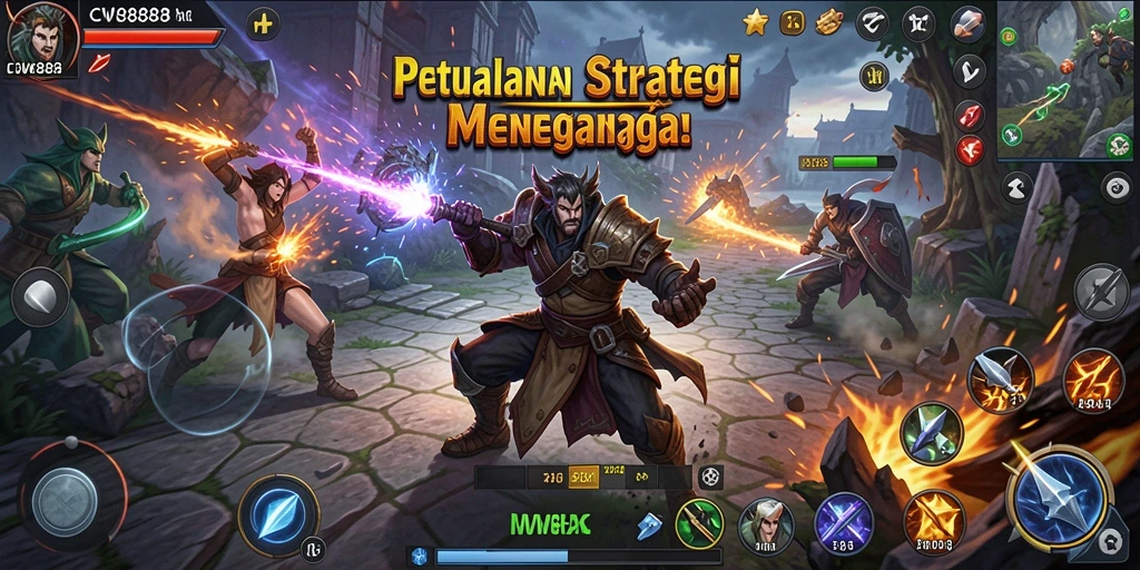 Screenshot gameplay CW8888 yang menampilkan strategi pertempuran yang mendebarkan.