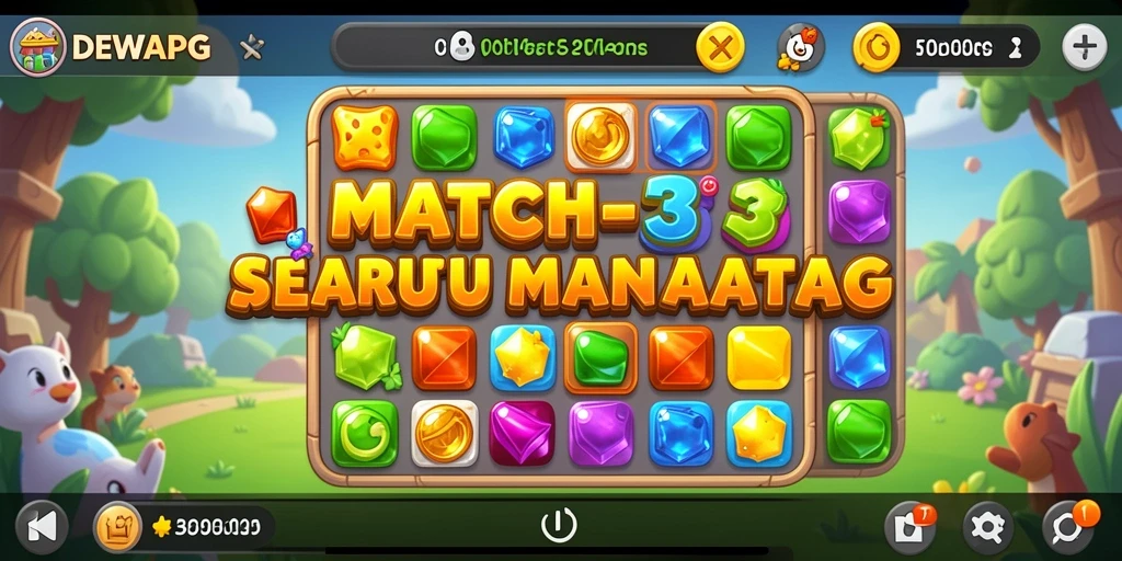 Tampilan gameplay menarik DEWAPG dengan berbagai kombinasi warna.