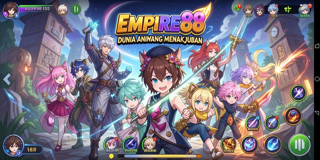 Tampilan gameplay EMPIRE88 yang menampilkan karakter anime beraksi.