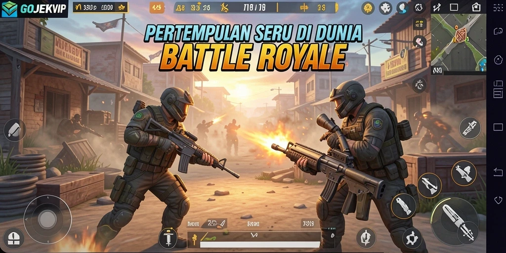 Tangkapan layar gameplay seru dari GOJEKVIP di arena Battle Royale.