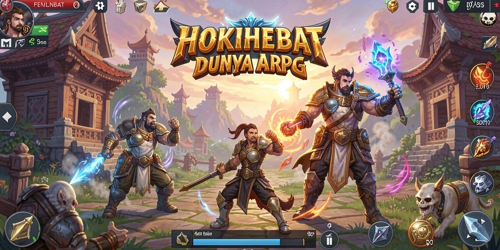 Tangkapan layar HOKIHEBAT menampilkan pertarungan mendebarkan dalam petualangan ARPG.