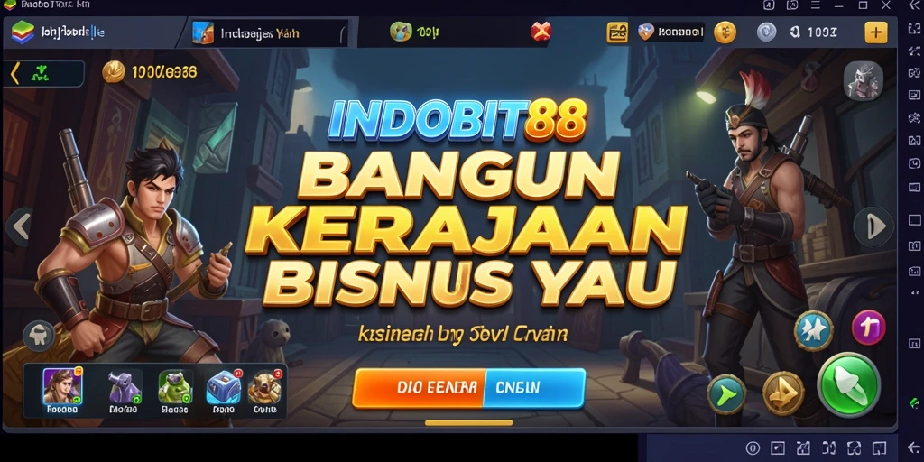Tampilan gameplay <strong>INDOBIT88</strong> dengan suasana bisnis yang dinamis.