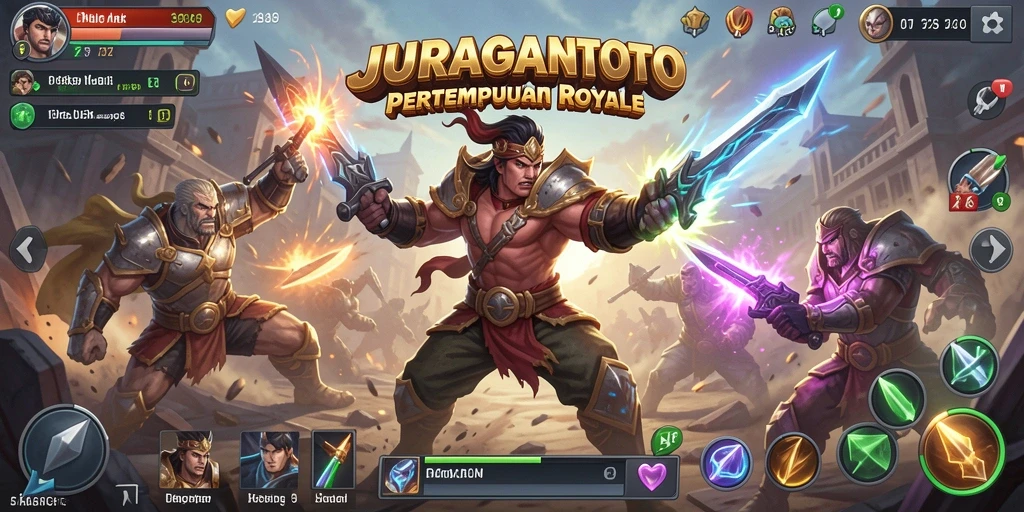Gameplay mendebarkan JURAGANTOTO saat pemain bertarung di arena Battle Royale.