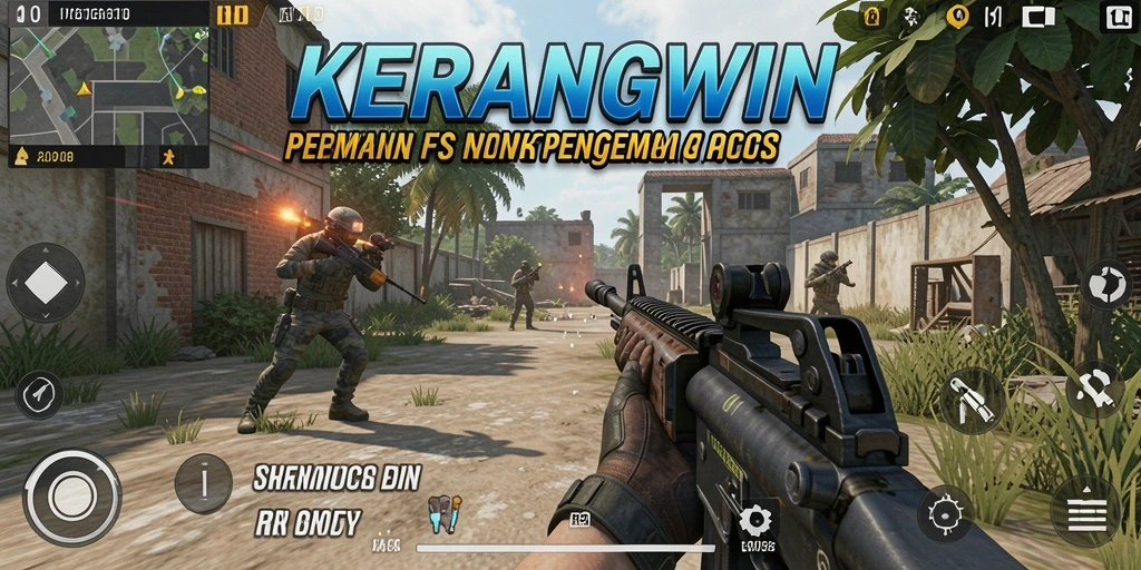 Tangkapan layar gameplay KERANGWIN yang intens dan mendebarkan.