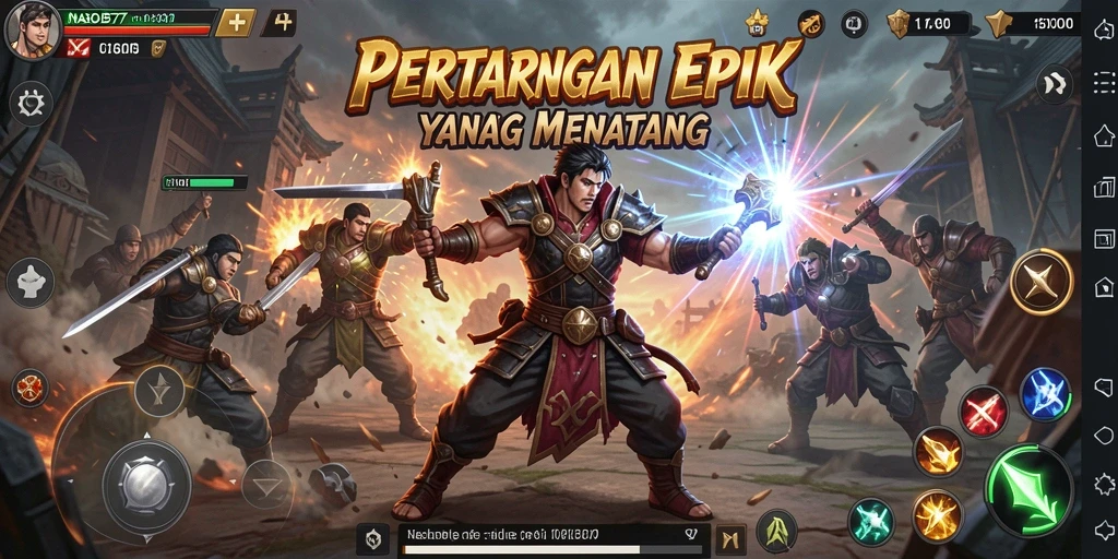 Gameplay NABOB77 dengan pertarungan mendebarkan dan karakter unik.