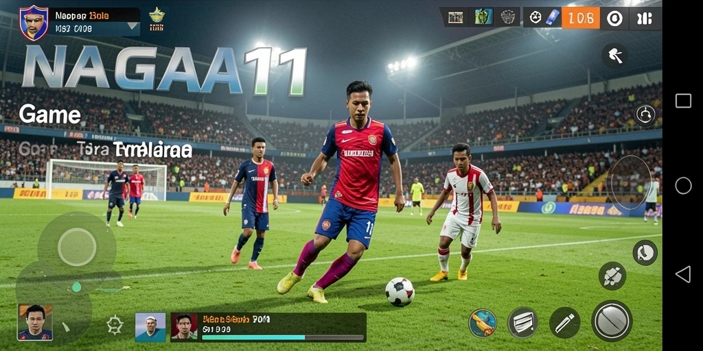 Tampilan utama gameplay NAGA11 yang menampilkan aksi seru di lapangan.