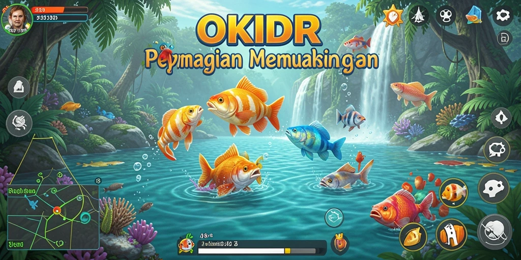 Tampilan gameplay memancing yang seru di OKIDR.