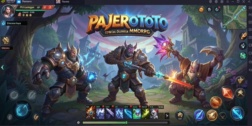 Tangkapan layar menampilkan aksi seru dalam permainan MMORPG PAJEROTOTO.