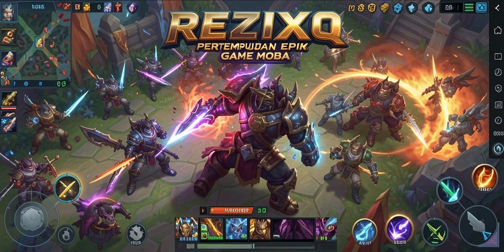 Screenshot gameplay <strong>REZIXO</strong> menampilkan pertempuran tim yang intens.