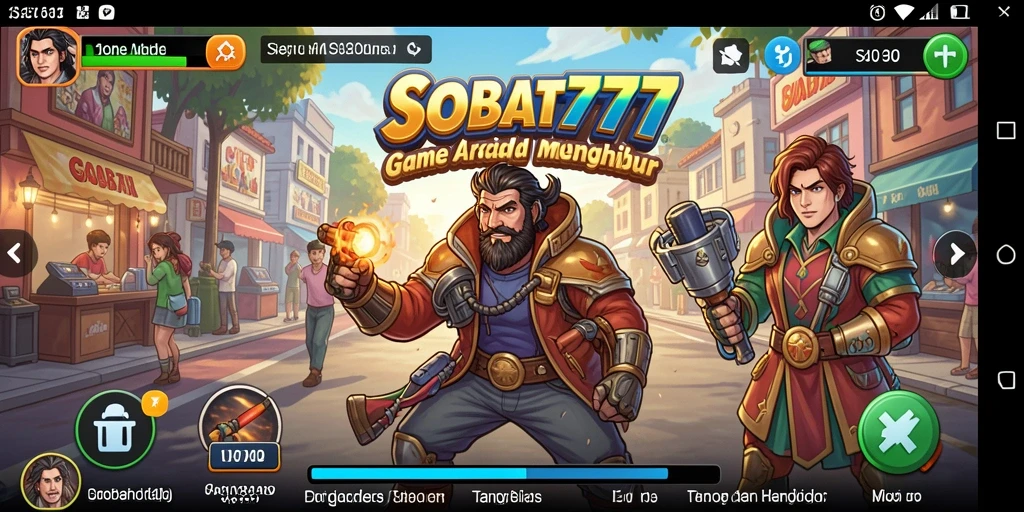 Tampilan gameplay arcade yang mengasyikkan dan penuh aksi.