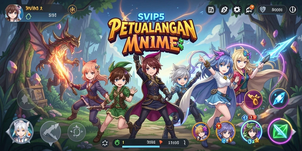 Tampilan menarik dari gameplay SVIP5 dengan karakter anime.