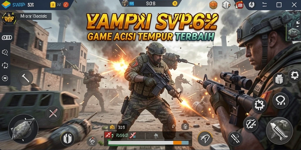 Tangkapan layar utama SVIP6 menampilkan gameplay aksi yang intens.
