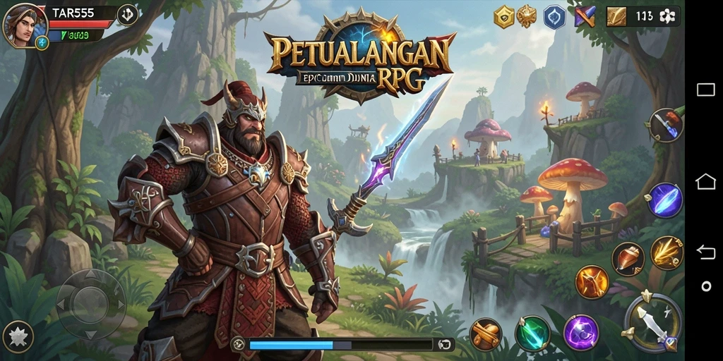 Gameplay TAR555 menampilkan pertempuran seru di dunia RPG yang memukau.