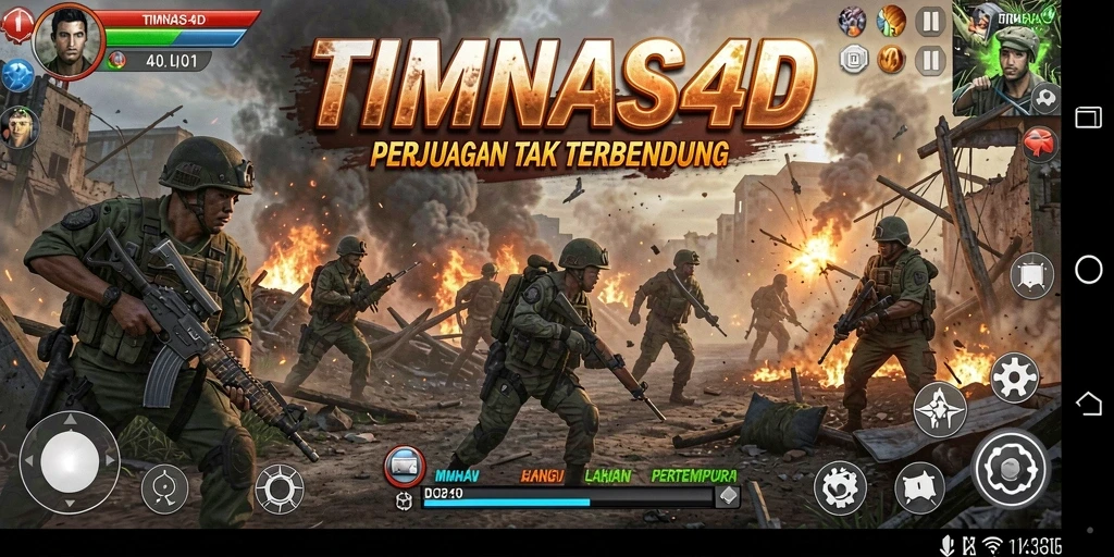 Tangkapan layar utama dari gameplay TIMNAS4D yang dramatis dan penuh aksi.