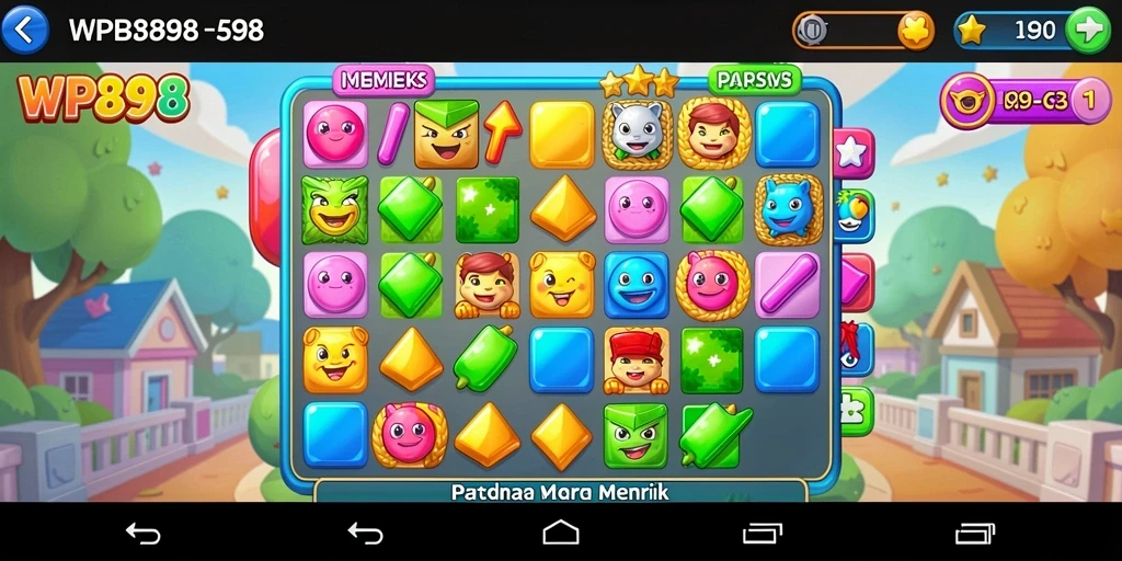 Tampilan gameplay seru dari game Match-3 WP888 yang menantang.